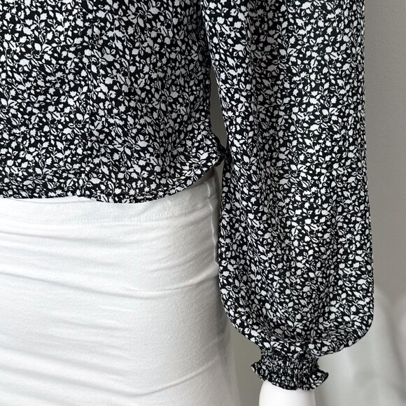 Abercrombie & Fitch Square Neck Balloon Puff Long Sleeve Top Ditsy Floral Print - Picture 9 of 16